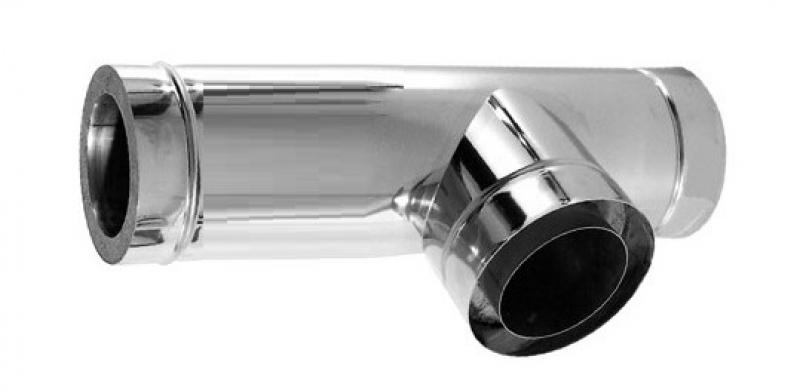 Racorduri din inox tip T la 90 perete dublu